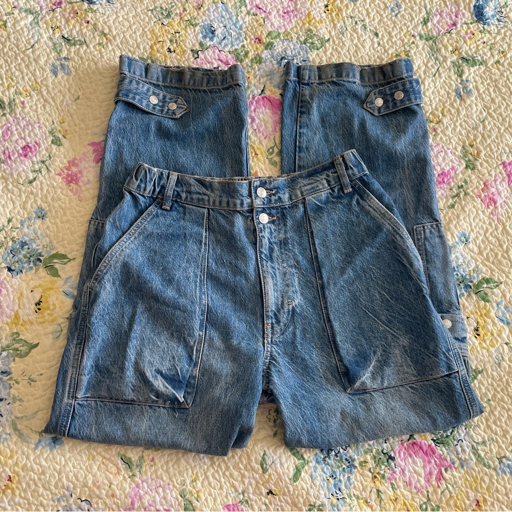Free people cargo denim baggy pants - Picture 2 of 6